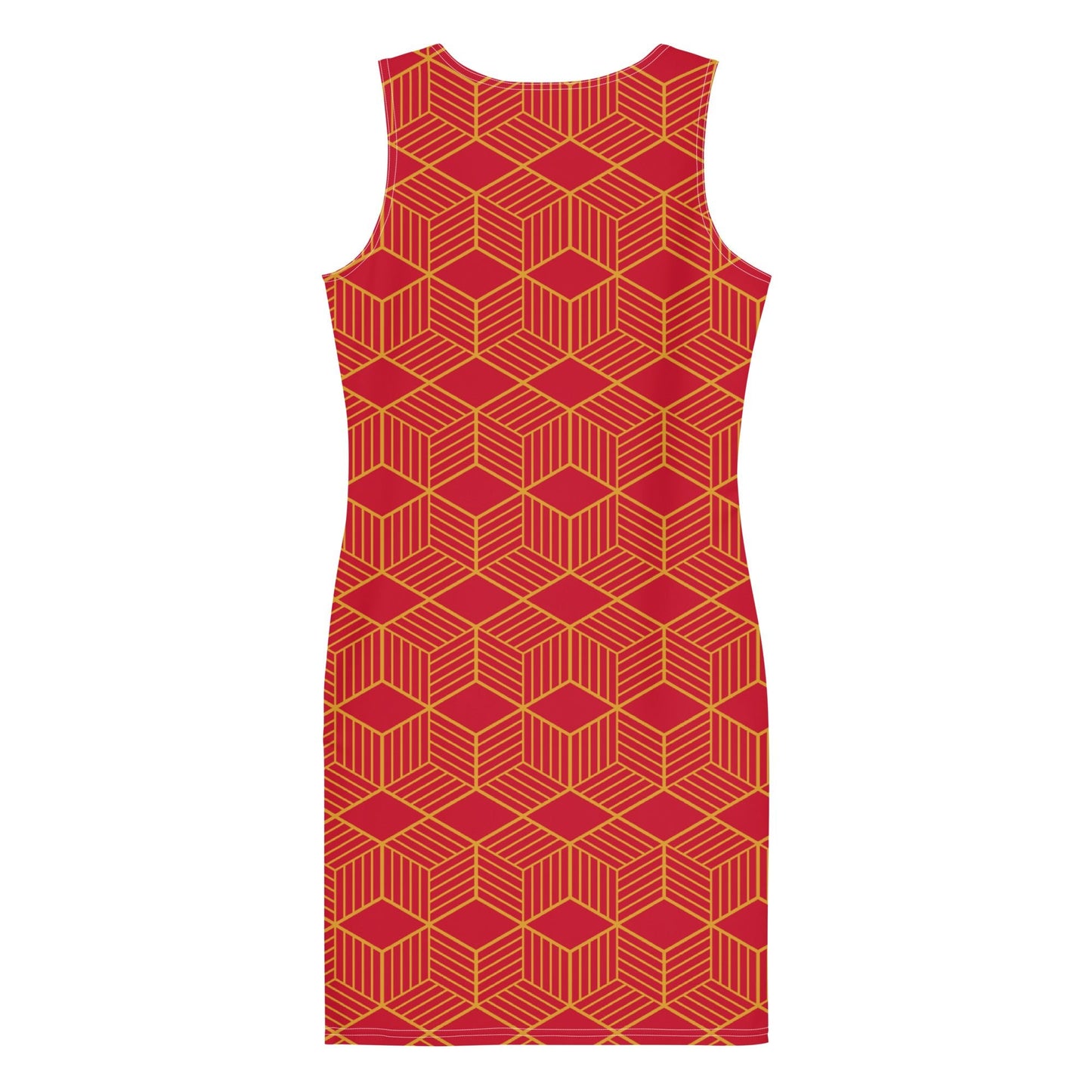 Robe moulante imprimée rouge Mod-ee, offrant une protection UPF 50+ et réalisée dans un matériau stretch et extensible, conçue pour épouser parfaitement les formes tout en garantissant un confort et une allure élégante.