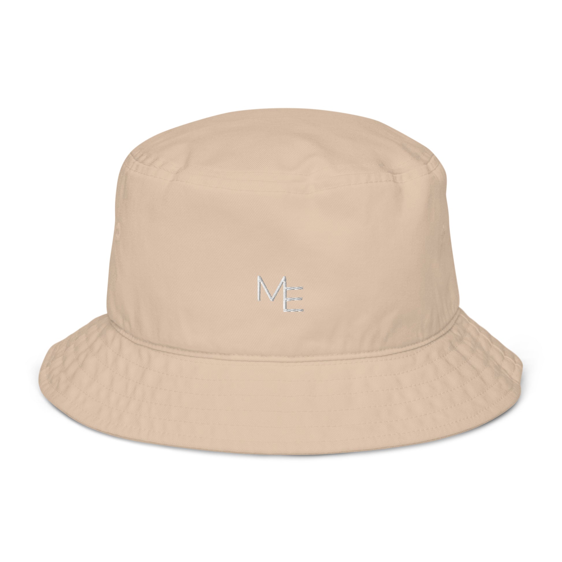 Bob beige Mod-ee, confectionné en coton sergé biologique, offrant une protection efficace contre le soleil et constituant un accessoire élégant et intemporel qui complète parfaitement votre tenue estivale.