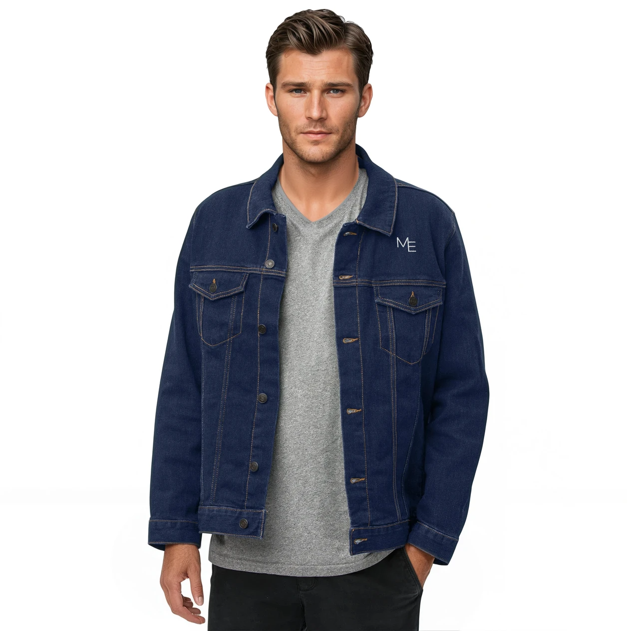 Veste jean bleu Mod-ee, réalisée en coton de qualité, présentant des poches à bouton et un design intemporel, idéale pour apporter une touche décontractée et élégante à toutes vos tenues.